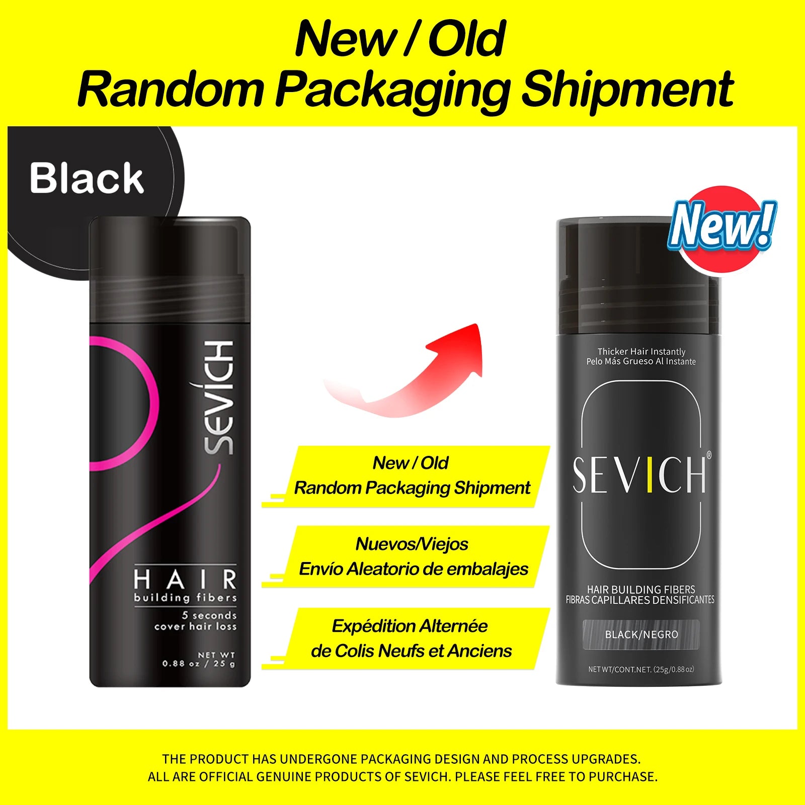 Sevich 25g fibres de renforcement des cheveux poudre produits de perte de cheveux extension chauve épaissir pot de pulvérisation de cheveux kératine