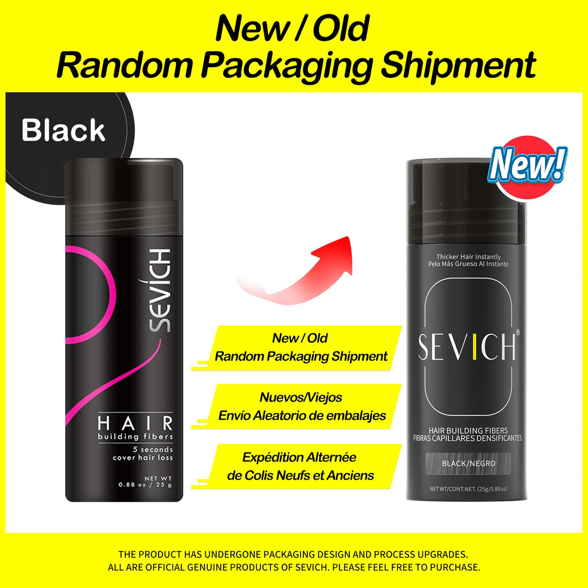 Sevich 25g fibres de renforcement des cheveux poudre produits de perte de cheveux extension chauve épaissir pot de pulvérisation de cheveux kératine