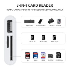 3-in-1 Card Reader Adapter, Type C to SD TF Memory Card Reader, USB Type C OTG Converter for Huawei Samsung Xiaomi Phone Tablet