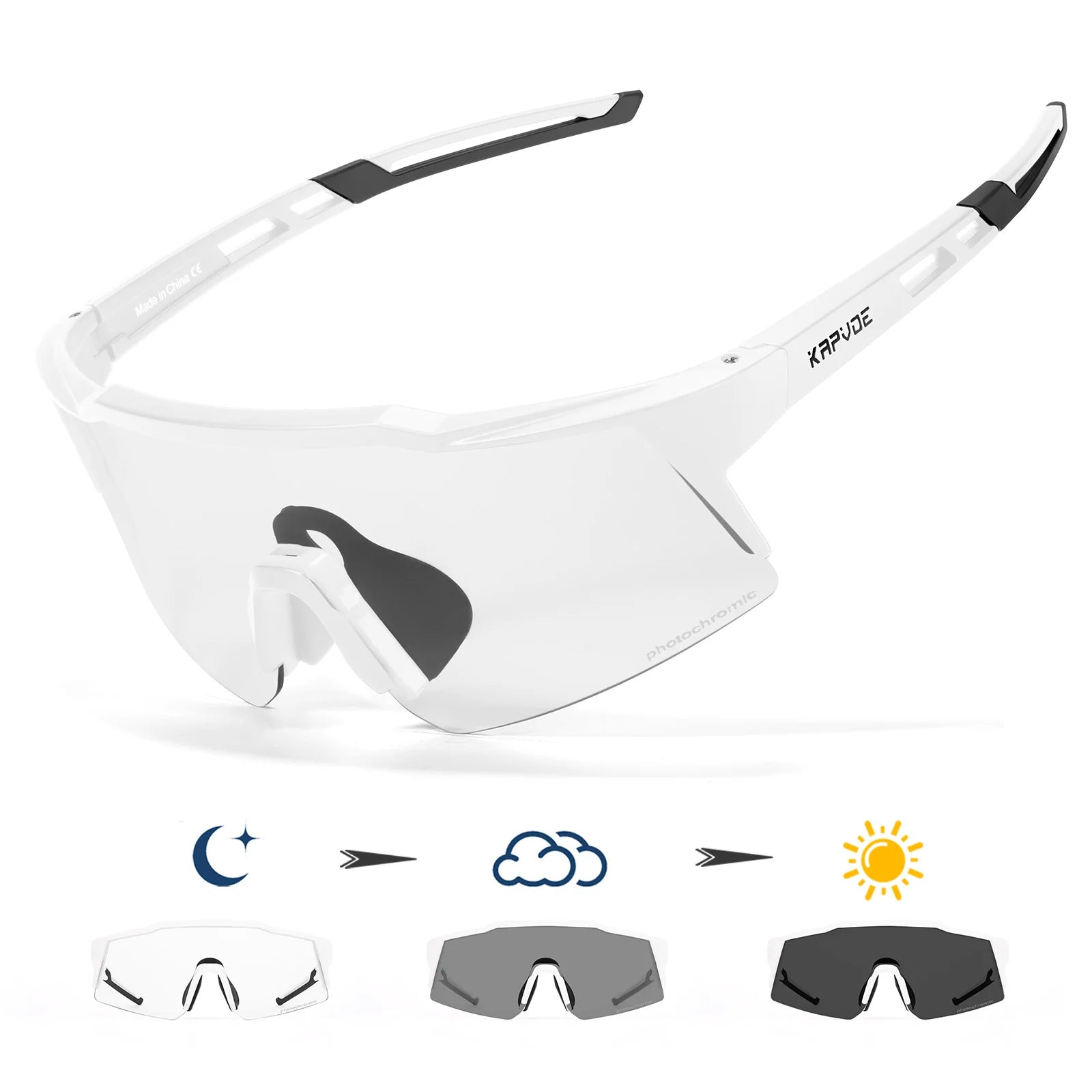 Kapvoe lunettes de soleil photochromiques pour enfants Protection UV400 lunettes de cyclisme de Sport enfants garçons filles lunettes de vélo de mode lunettes de vélo