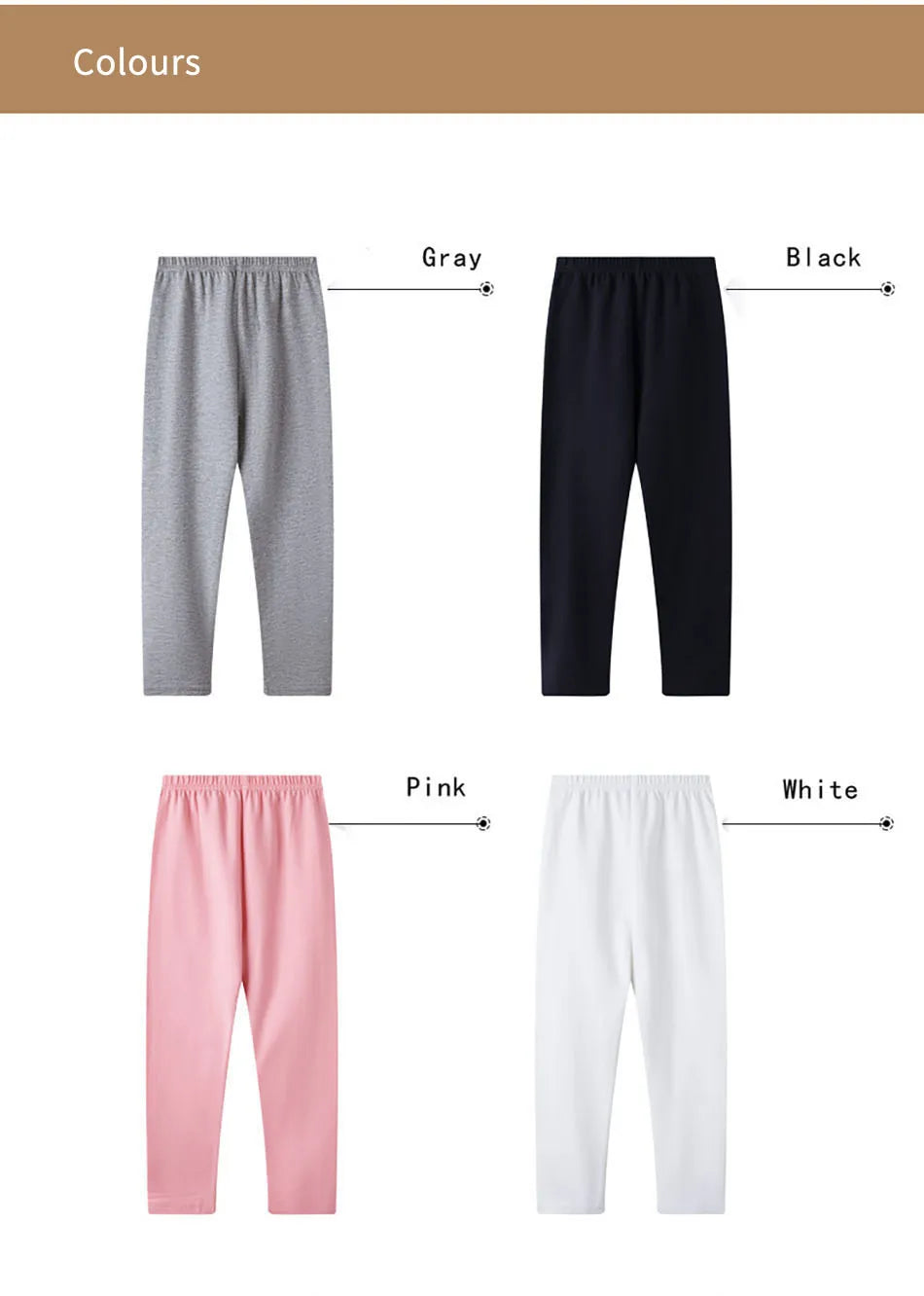 Enfants fille Leggings doux élastique coton enfants Leggings couleur unie filles pantalons maigres confortable portable enfants pantalons vêtements