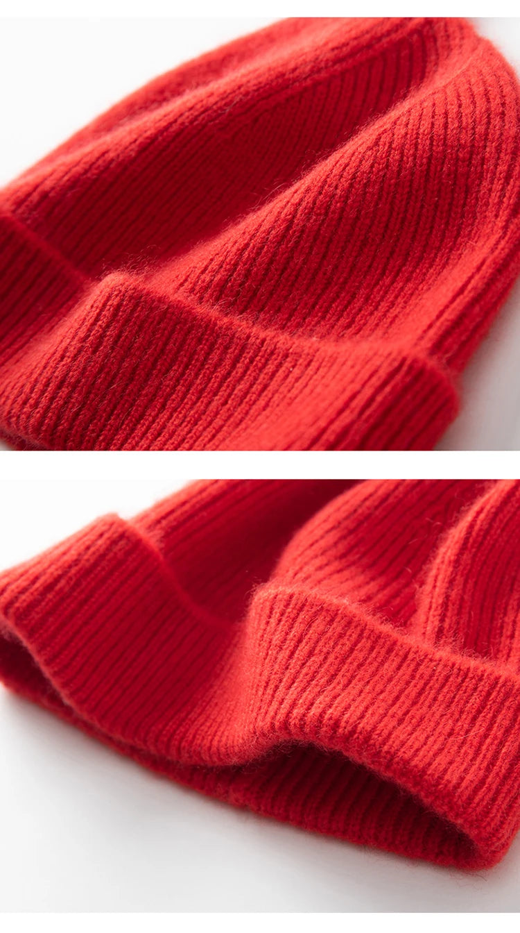 Garder au chaud chapeau d'hiver pour enfants unisexe tricot casquette enfants 100% cachemire Skullies chapeaux pour garçons Bonnet filles casquettes accessoires
