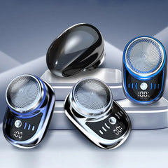 Mini rasoir électrique de voyage pour hommes avec affichage numérique, tondeuse à barbe pour le visage, rasoir aste lavable, taille de poche portable