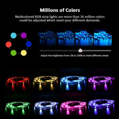 5V RGB 5050 LED strip light, 3-key control, color-changing light strip, suitable for decorating TV rooms, 16 million RGB colors