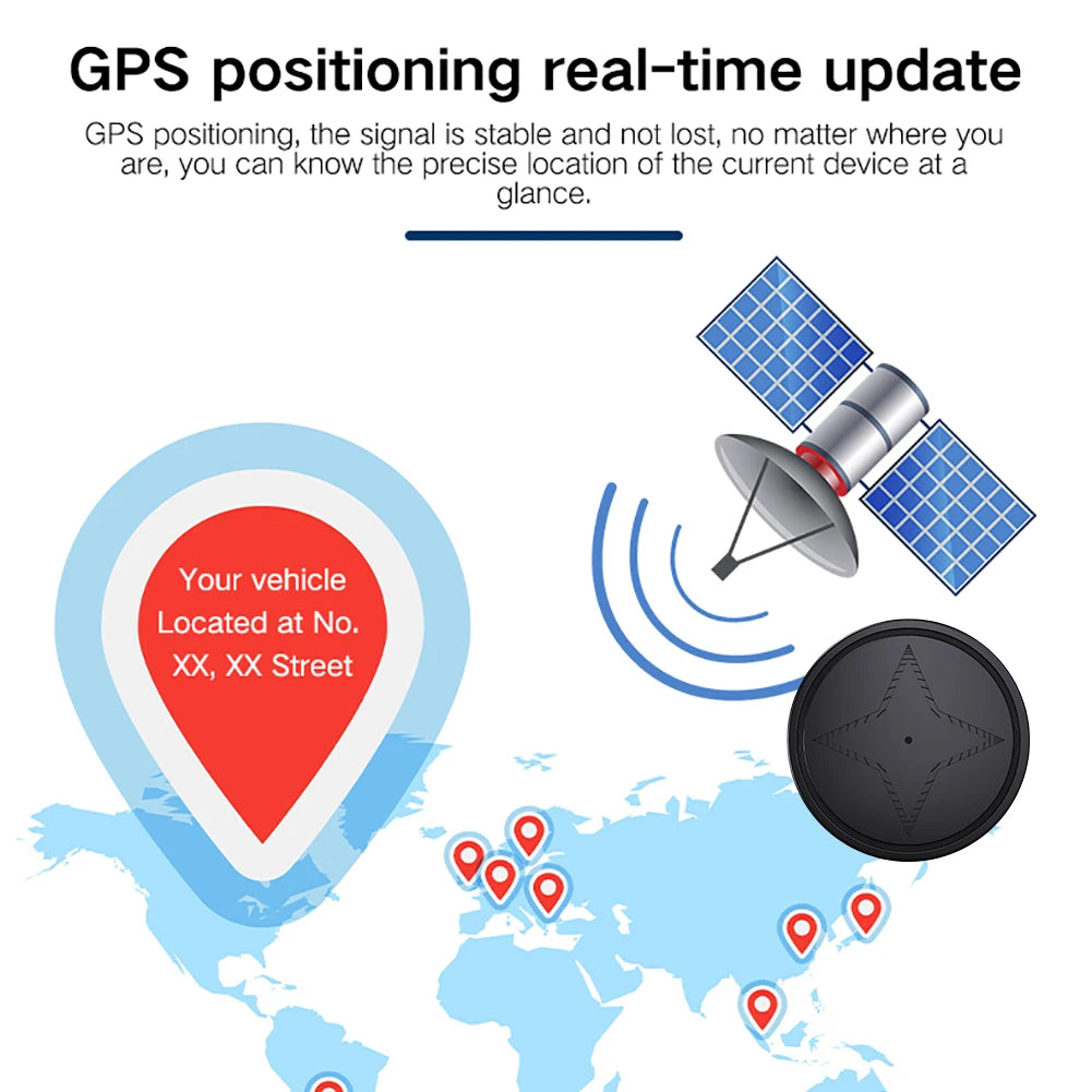 Mini magnetic GPS tracker for cars, motorcycles, and trucks; real-time tracking locator; vehicle anti-loss device; bath