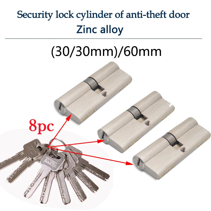 Serrure intelligente, cylindre de casier, porte cylindrique avec clé principale, serrure de porte d'entrée intérieure 60mm 70mm 80mm, clé me personnalisée