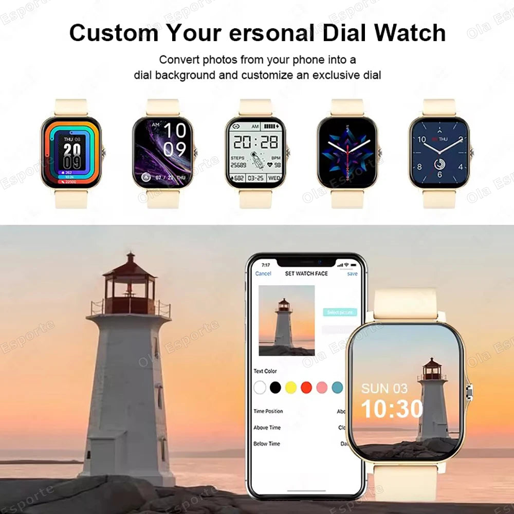Nouvelle montre intelligente 2.01 pouces HD affichage réponse faire appel Message vue Modes sportifs smartwatch bricolage cadran prévisions météorologiques hommes femmes