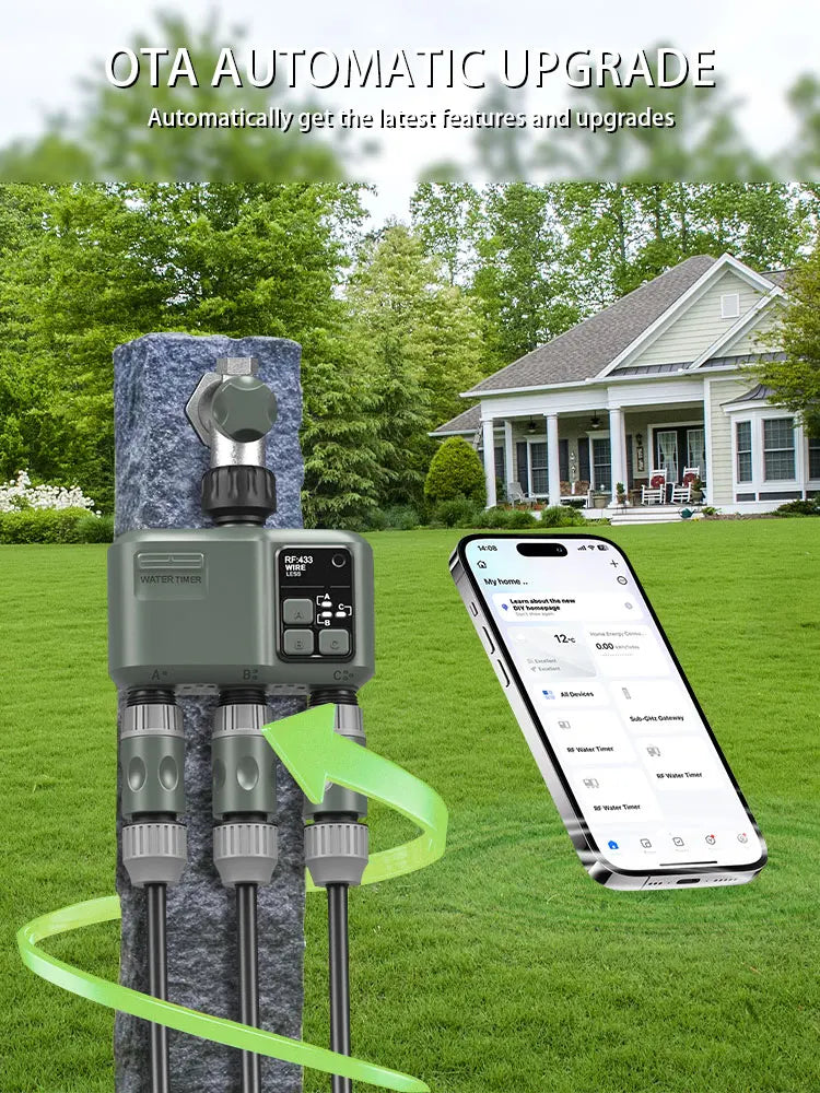 Tuya RF433 WIFI minuterie d'eau automatique jardin Machine d'irrigation numérique arroseur Intelligent utilisé en extérieur pour économiser de l'eau et de l'heure