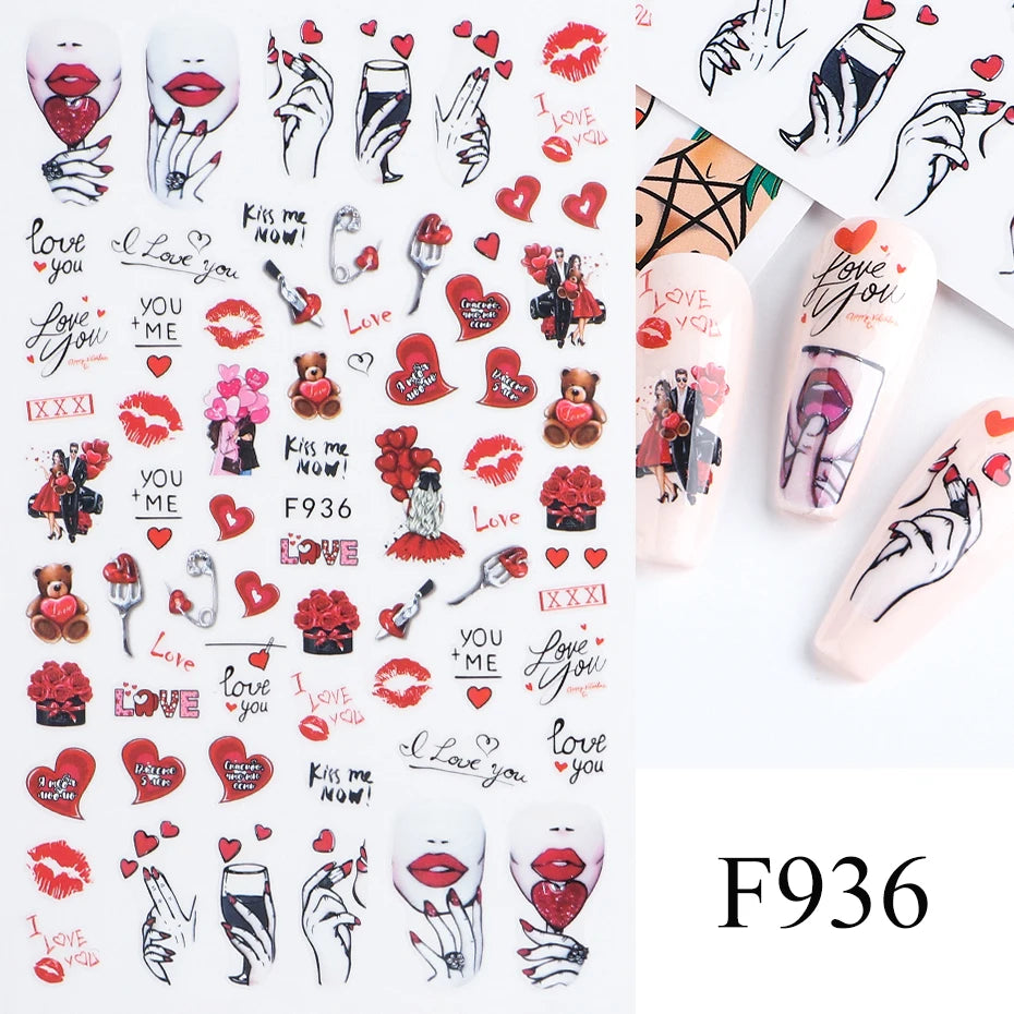 Easter bunny nail stickers, self-adhesive 3D decals, nail art supplies, cartoon character, DIY nail stickers