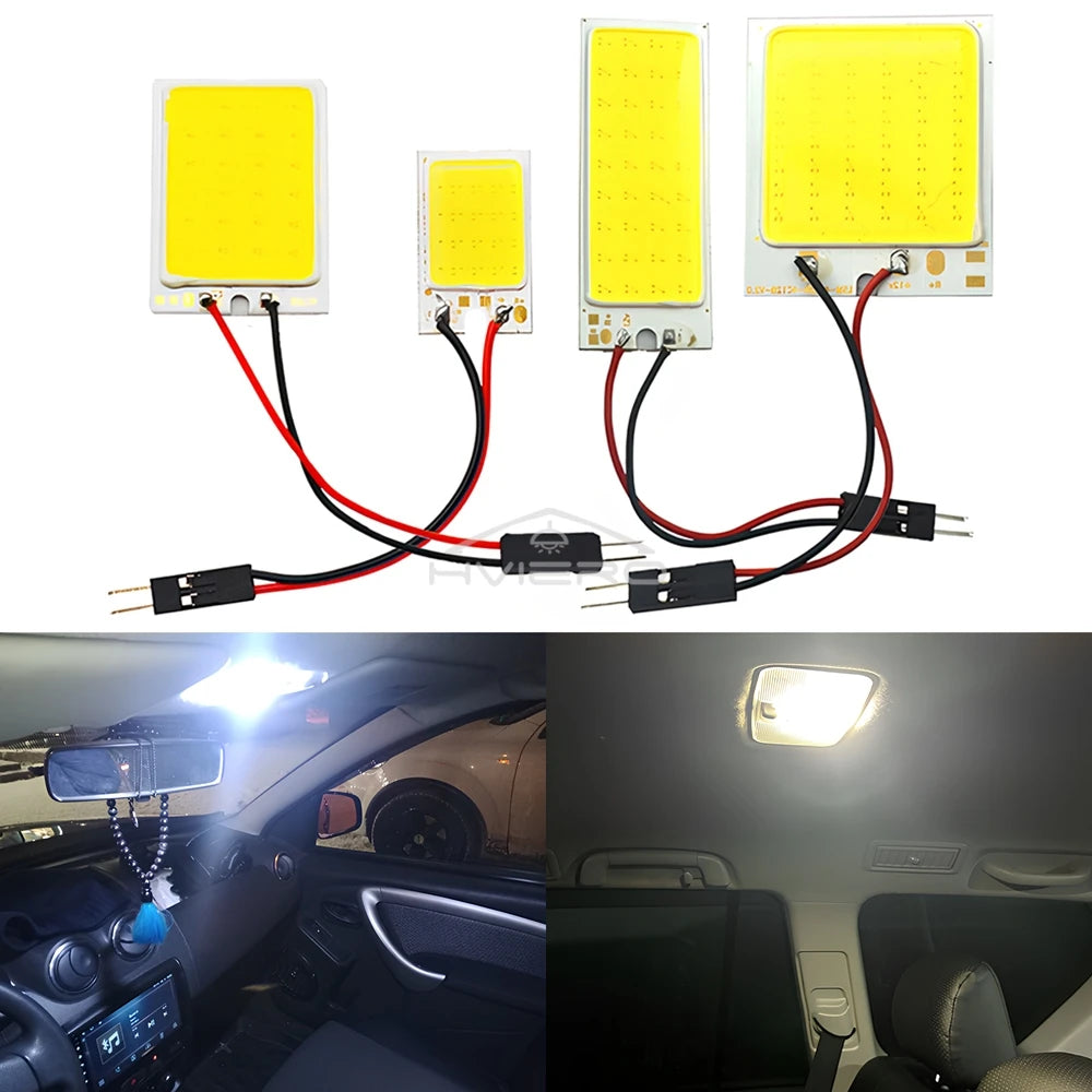 4x Cob 18SMD 24SMD 36SMD 48SMD blanc T10 W5w voiture Led dégagement panneau d'immatriculation lampe Auto intérieur lecture ampoule coffre feston lumière