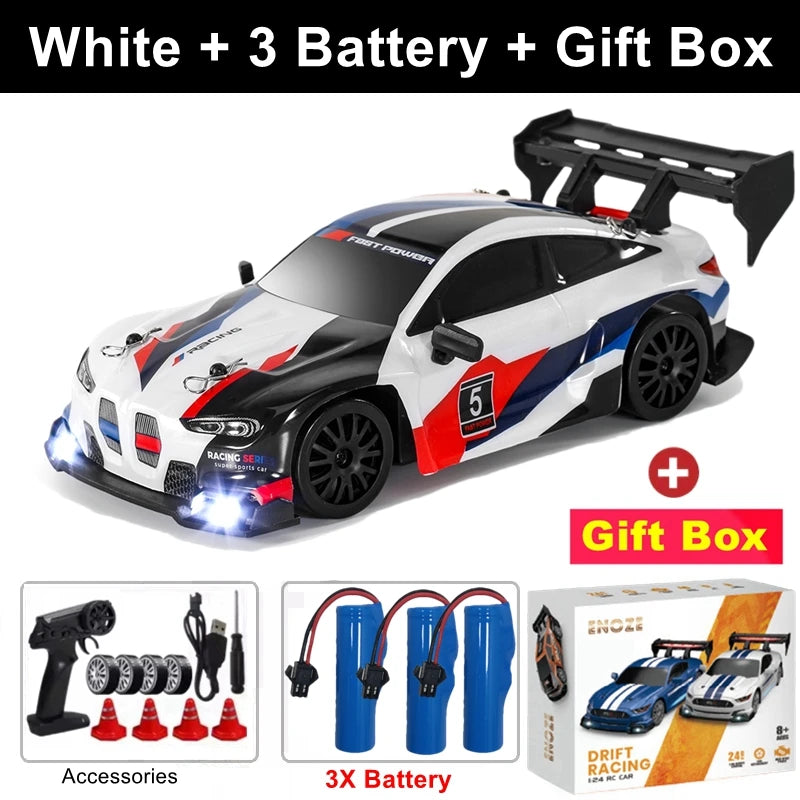 4WD RC Drift Car, High-Speed ​​Remote Control Racing Vehicle with LED Lights, 2.4GHz Radio, 4x4 Off-Road Truck, Children's Toy