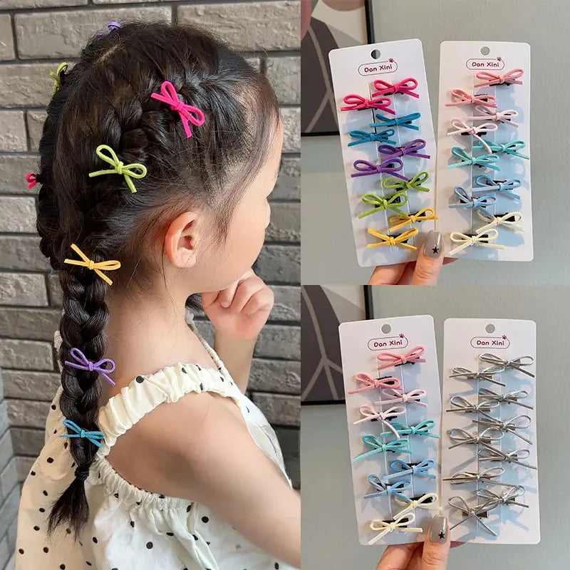 Pinces à cheveux pour enfants, 10 pièces, accessoires pour cheveux doux et mignons, Style Ins, nœud Dopamine d'été, épingles à cheveux, accessoires pour enfants