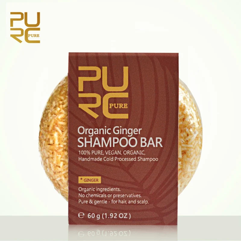 PURC-Shampoing en Polygonum pour Cheveux Gris et Blanc, Barre de Traitement du Cuir oral elu, au Charbon de Bambou de Regina, Solide, 60g