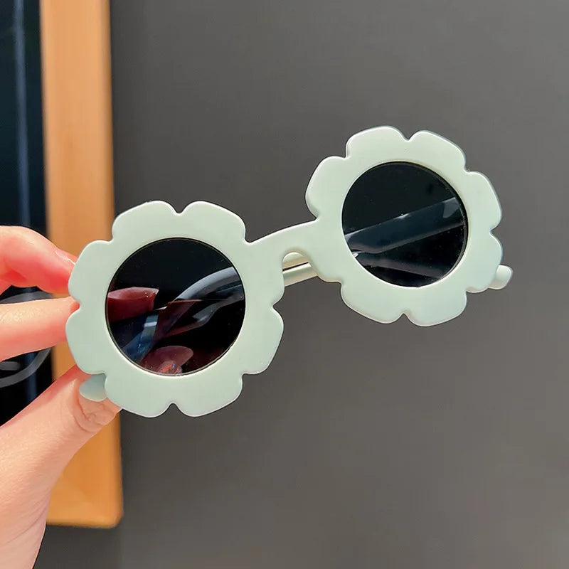 Lunettes de soleil mignonnes à fleurs pour enfants, cadre pour documents bonbons, protection UV extérieure pour garçons et filles