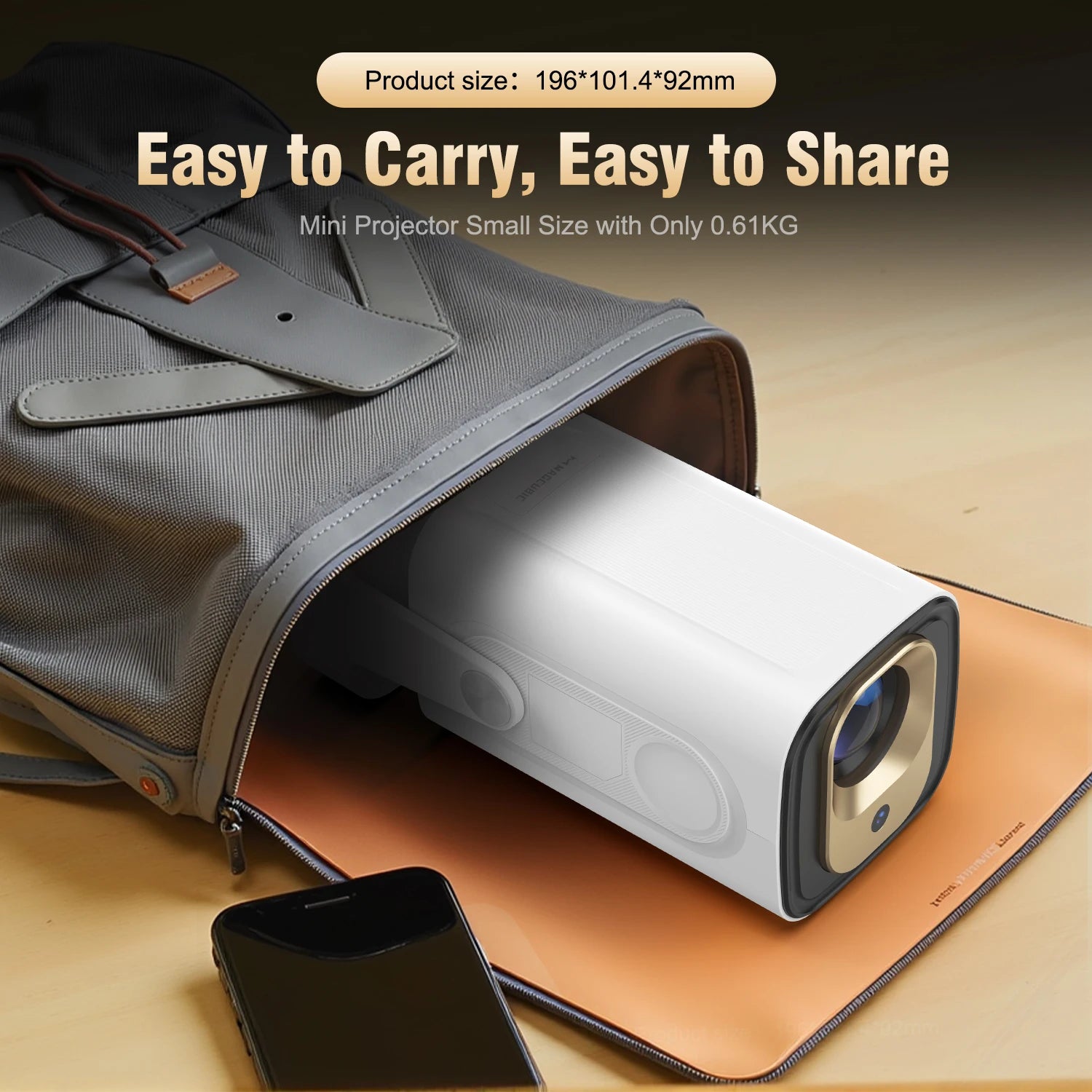 Magcubic HY310 projecteur à mise au point automatique 1080P natif 4K 330ANSI Android 11 WiFi6 BT5.4 Mini projecteur de film extérieur avec Air Mouse