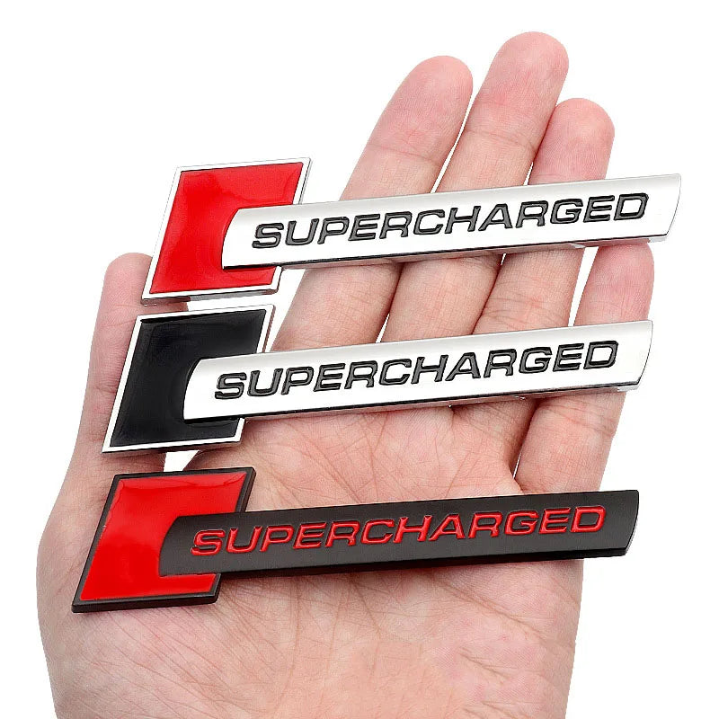 Autocollant de Badge d'emblème suralimenté en métal 3d, autocollant de voiture pour Q7 S Line A6 C6 A8 D4 S4 B8 S6 C5 V6, accessoires de Logo suralimentés