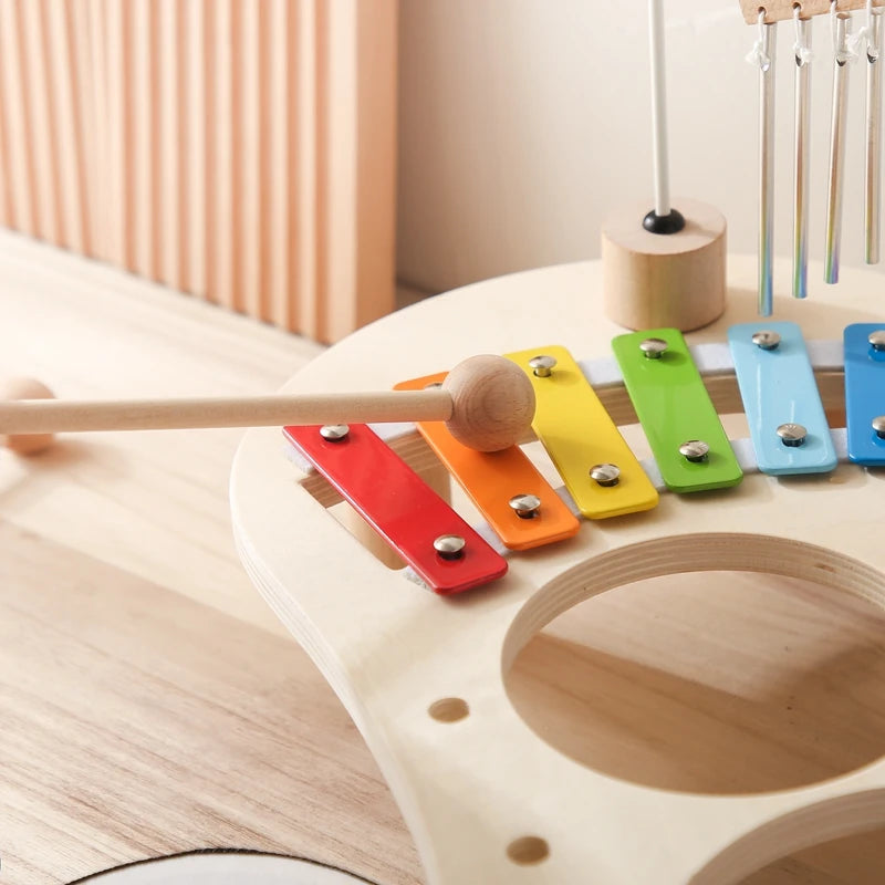 Jouets éducatifs pour bébés, cloches éoliennes en bois, jouets musicaux Montessori pour enfants, Xylophone, cadeaux d'anniversaire pour nouveau-nés, jouets de Table musicale