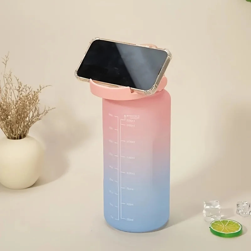Bouteille d'eau 2 litres, bouteille de Sport en plastique étanche, reste hydraté, motivation, rappel des moments, Sports de plein air, Fitness, bureau, intérieur