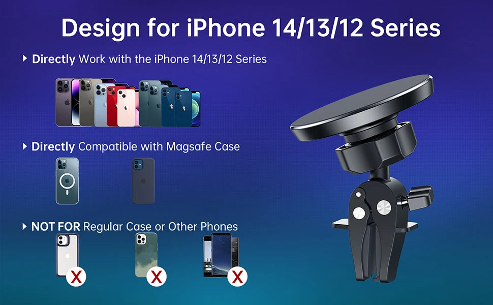 Support magnétique pour voiture, support d'appareil électronique portable, iPhone 16, 15, 14, 13/12 Pro Max, Mini Plus, tous les matins et étuis