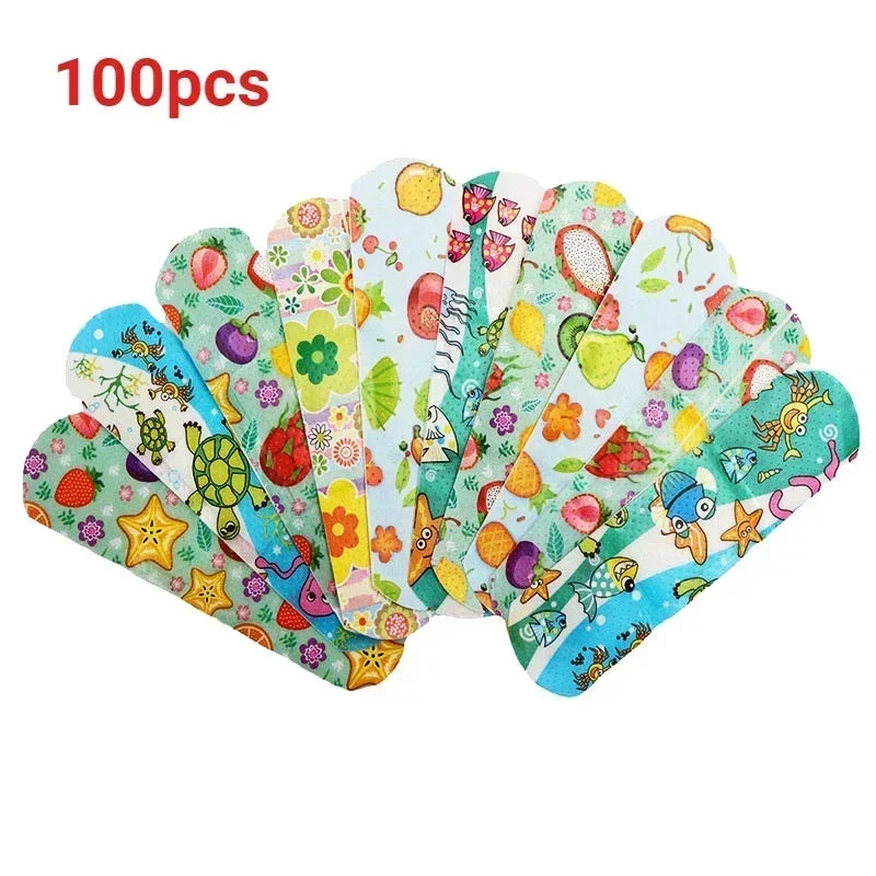 Bandages en vrac, dessin animé mignon, adhésif Flexible, 100 pièces, bandes médicales imperméables et respirantes pour enfants
