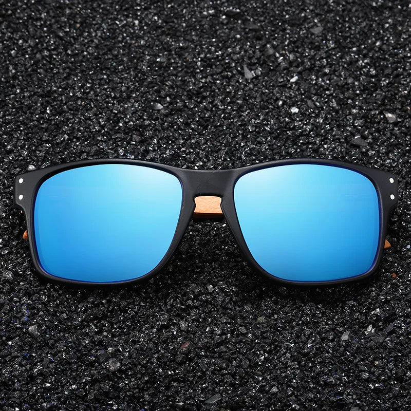 XSW-Lunettes de soleil polarisées faites à la main en bois de hêtre pour hommes, lunettes de soleil de conduite en plein air, charnière renforcée, design de marque, 5527