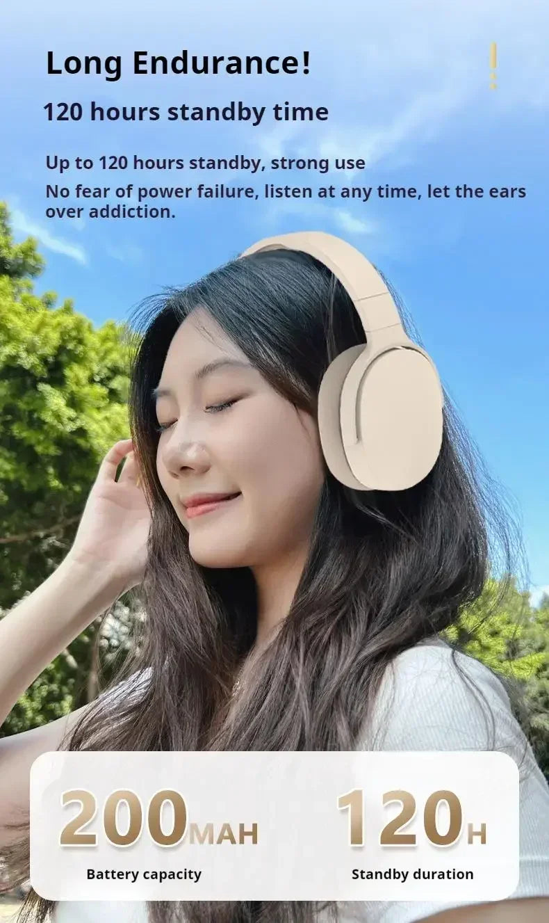 Casque sans fil Bluetooth casque sur l'oreille Hifi stéréo véritable sport écouteurs TF AUX lecteur de musique avec micro HD