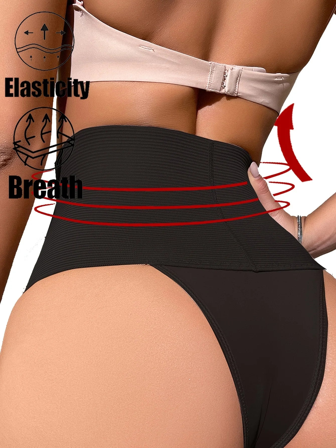 String façonnant taille haute pour femmes, respirant, resserrement du ventre et levage des hanches, sous-vêtements doux et confortables, adapté au quotidien