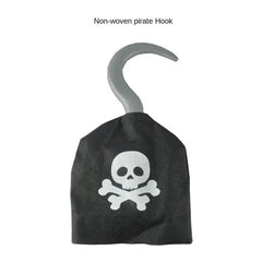 Costume de cosplay pour enfants, glaçage noir, chapeau en visière, ensemble de crochets et de sacs pour enfants, fête à thème d'Halloween, habillage pour garçon, 7,5