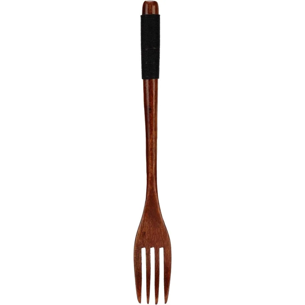 Fourchette en bois bambou, ustensile de cuisine, ustensile de cuisine, Ustensiles de cuisine pour dessert, Fourchette à salade Cadeau ménager, Couverts de reine japonais