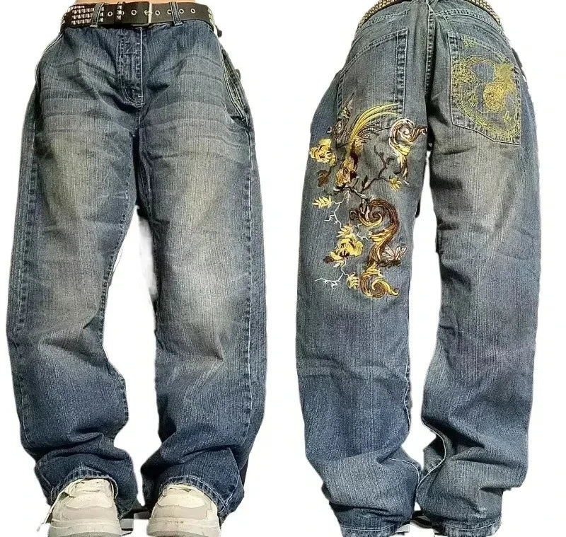 Jeans à jambes larges unisexes pour femmes, pantalons de vadrouille chauds, Street Y2K, Hip Hop, Joker Respzed, New Clearance Spot, American Fashion
