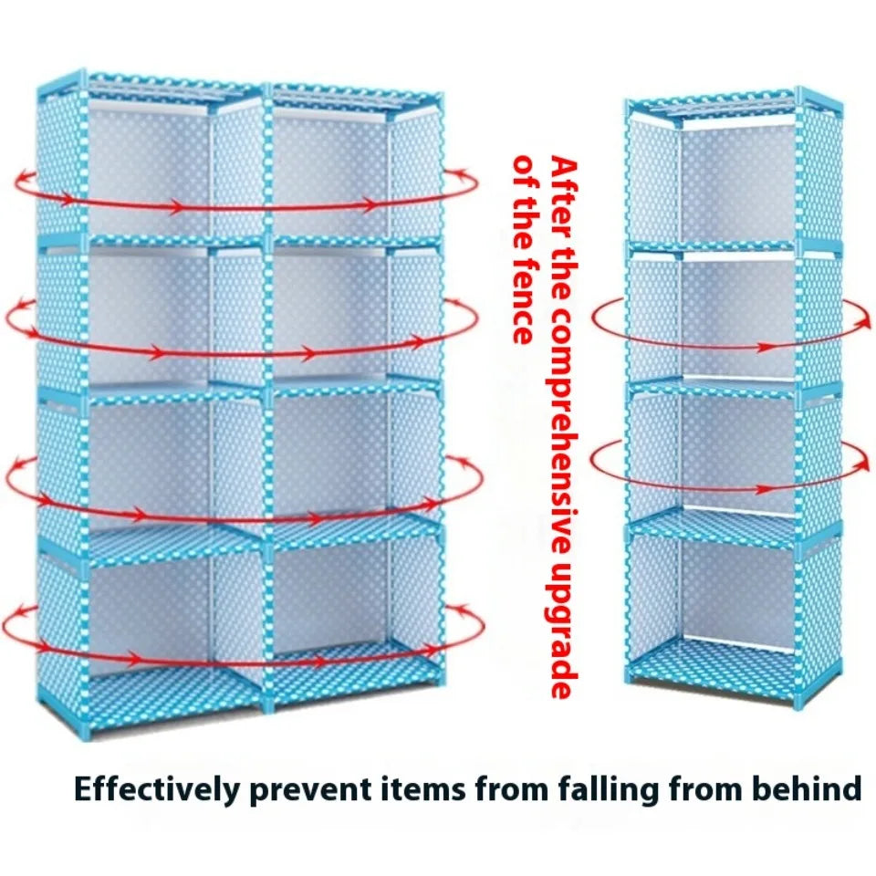 Simple storage shelf, multi-layered clutter storage shelf, bookcase organizer, easy assembly for bedroom or bookcase