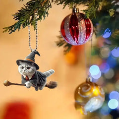 Modern Christmas decoration for home, car pendant, Christmas tree ornament, funny 2D acrylic cat ornament
