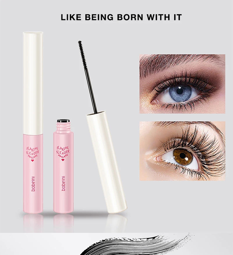 Mascara imperméable et sans maquillage, base allongée, cryptée, mince, bouclée et durable sans bavure