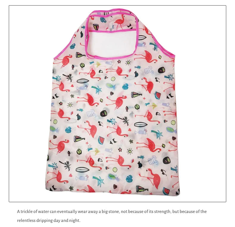 Sac de courses réutilisable, sac d'épicerie pliable en Nylon, fourre-tout créatif et écologique, léger et Durable