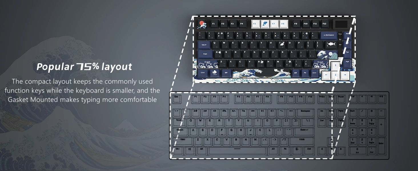 Womier S-K80 75% clavier avec écran OLED couleur clavier de jeu mécanique échange à chaud clavier joint montage rvb clavier personnalisé
