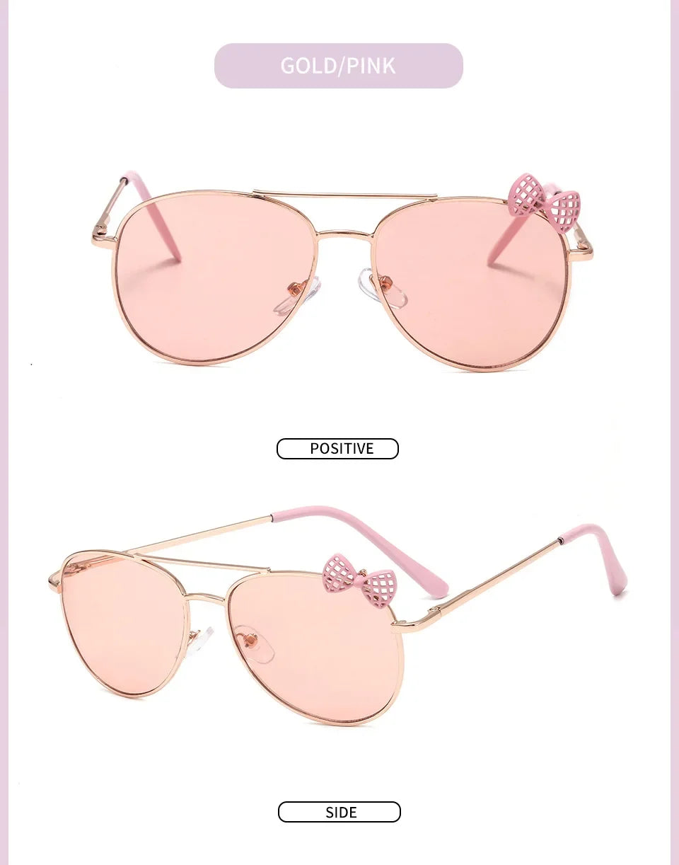 Lunettes de soleil mignonnes pour enfants, monture métallique, mode filles, lunettes de cyclisme en plein air, lunettes de fête, fournitures de photographie