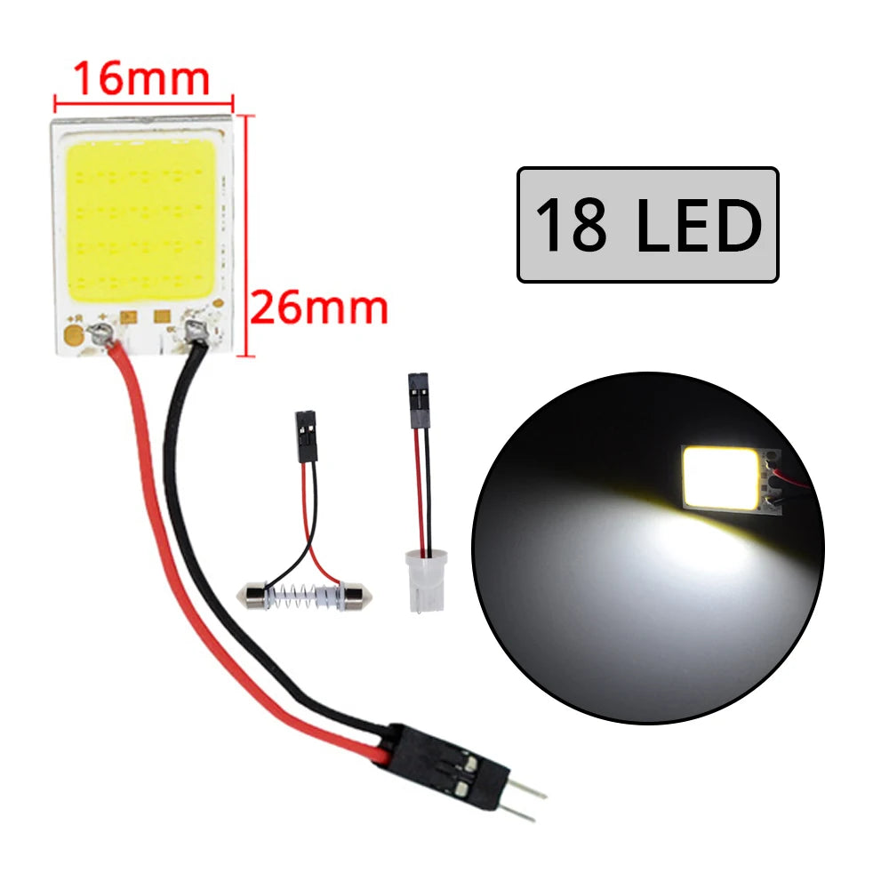 4x Cob 18SMD 24SMD 36SMD 48SMD blanc T10 W5w voiture Led dégagement panneau d'immatriculation lampe Auto intérieur lecture ampoule coffre feston lumière