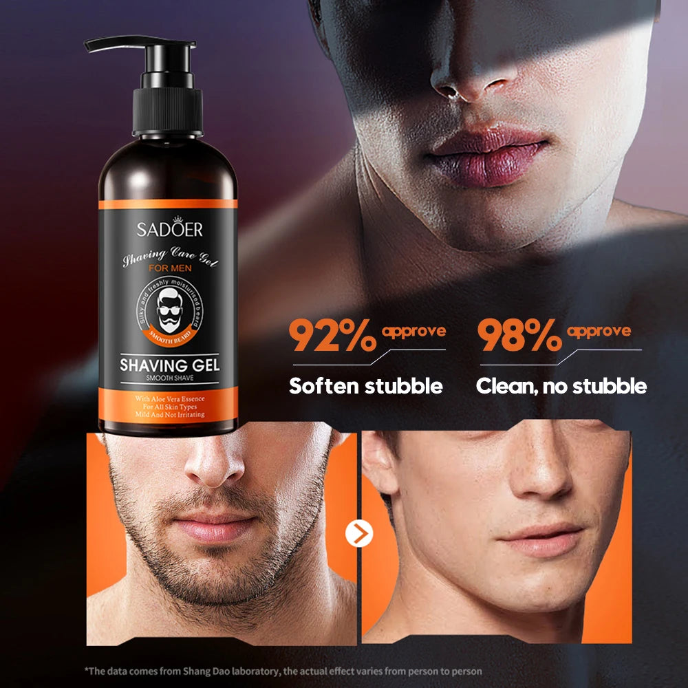 2 pièces hommes indolore propre hydrater lisse soin de la barbe Gel de rasage Gel de rasage Non irritant adoucir favoris les favoris barbe crème de rasage