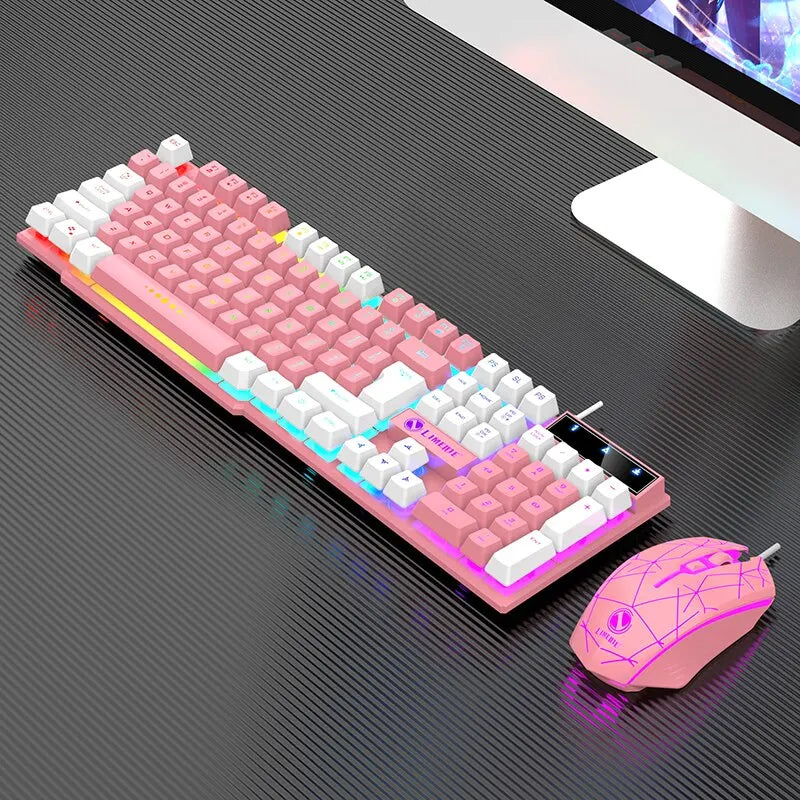Filaire Clavier Et Souris Ensemble Usb Lumineux Mécanique Clavier Et Souris Pour PC Ordinateur Portable Jeu Bureau