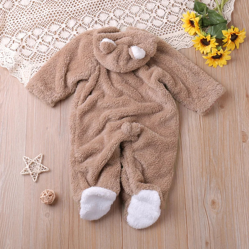 Humor ours automne dessin animé Style hiver à manches longues bébé garçons filles barboteuses enfant en bas âge enfants combishort combinaisons bébé vêtements