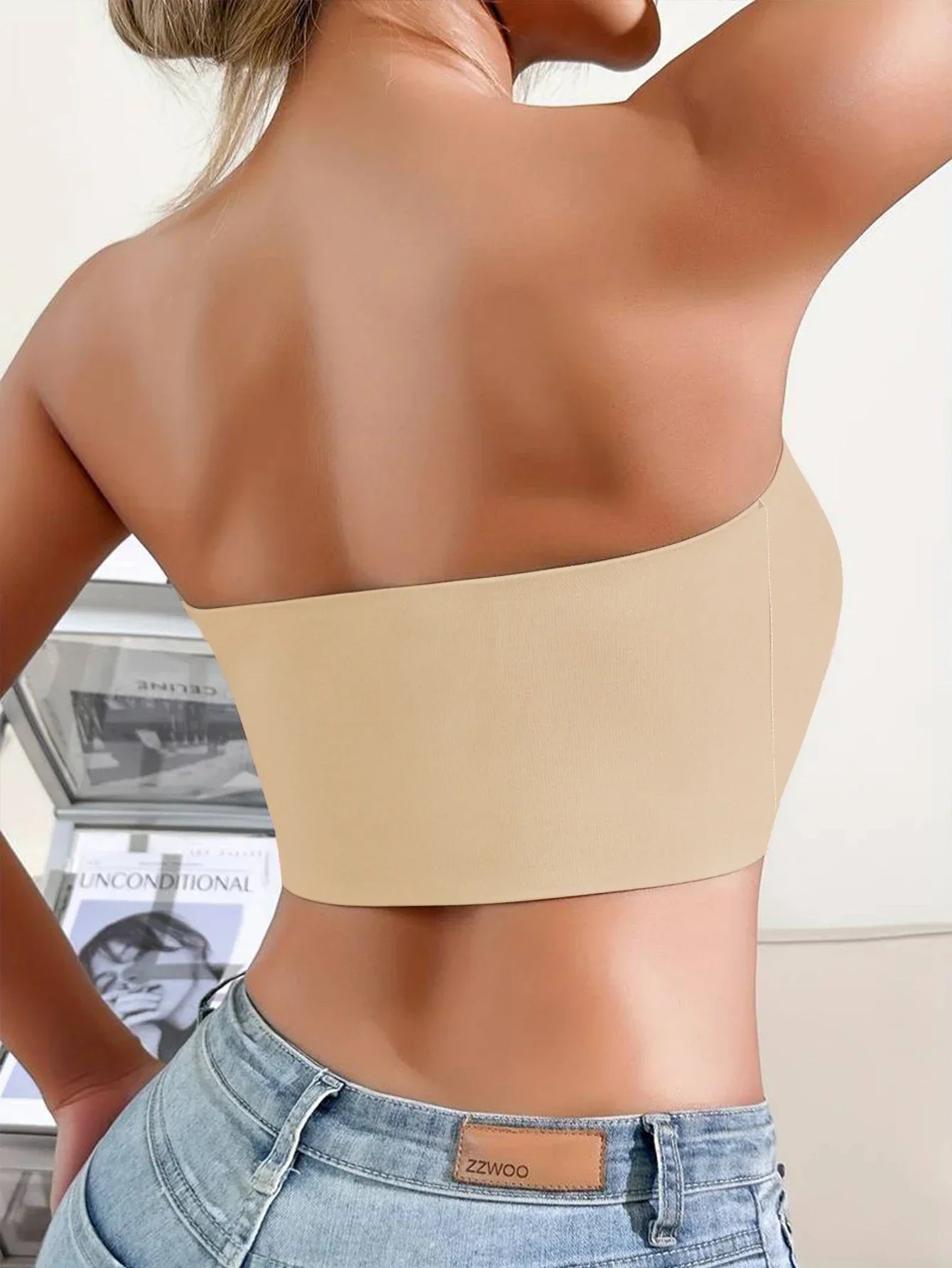 Soutien-gorge sans bretelles pour femmes, sans rembourrage, sans couture, bouton avant, sous-vêtements confortables et lisses