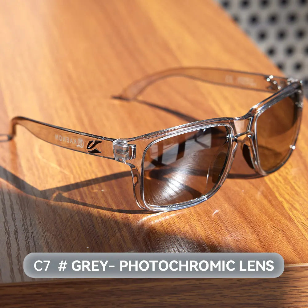 Kaenon Classic Square Polarized Unisex Medium Size Photochromic Sunglasses Grey Sunglasses