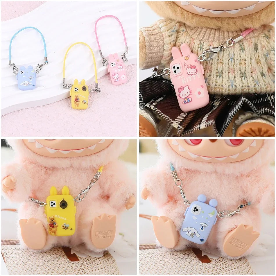 Pour Labubu accessoires pour Crybaby accessoires Style dessin animé appareil photo téléphone sac en peluche poupée accessoires pendentif ventilateur cadeau d'anniversaire