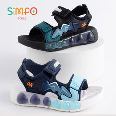 Sandales de Sport pour enfants, chaussures souples respirantes et résistantes à l'usure avec Velcro réglable, chaussures d'extérieur pour garçons et filles, été