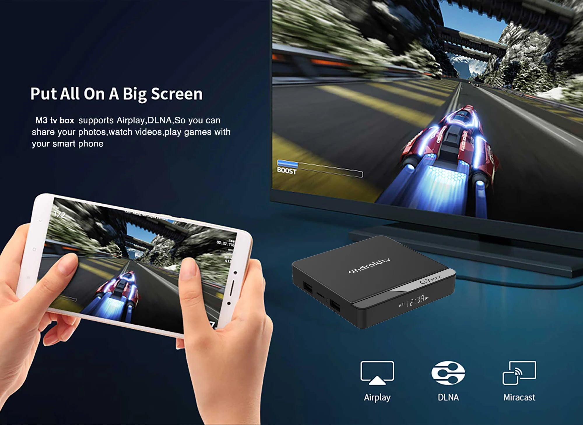 G7 Max Smart TV Box Android 11 S905X4 4GB 64GB 1000M AV1 4K HD 2.4GHz/5GHz double Wifi USB3.0 décodeur lecteur multimédia 4GB 32GB