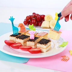 40 pièces fourchette à fruits dessin animé enfants gâteau cure-dents à fruits Mini fourchette à animaux en plastique de qualité alimentaire Bento déjeuner Bento accessoires décor de fête
