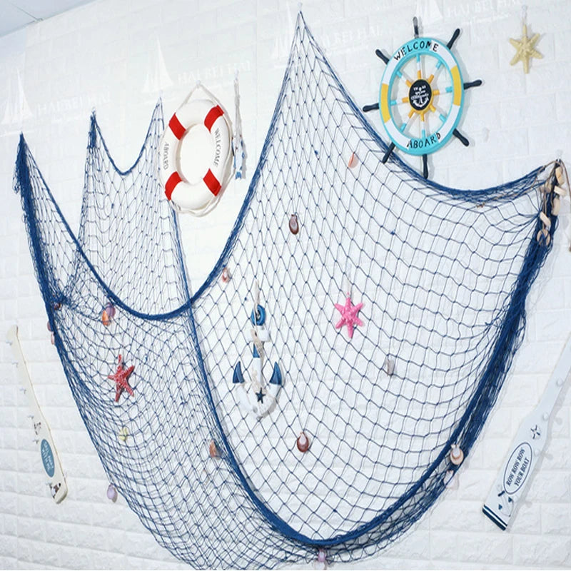 Decorative fish net for underwater party, 7.5 inches, dining room decoration ornaments, summer beach decor, children's birthday party decor