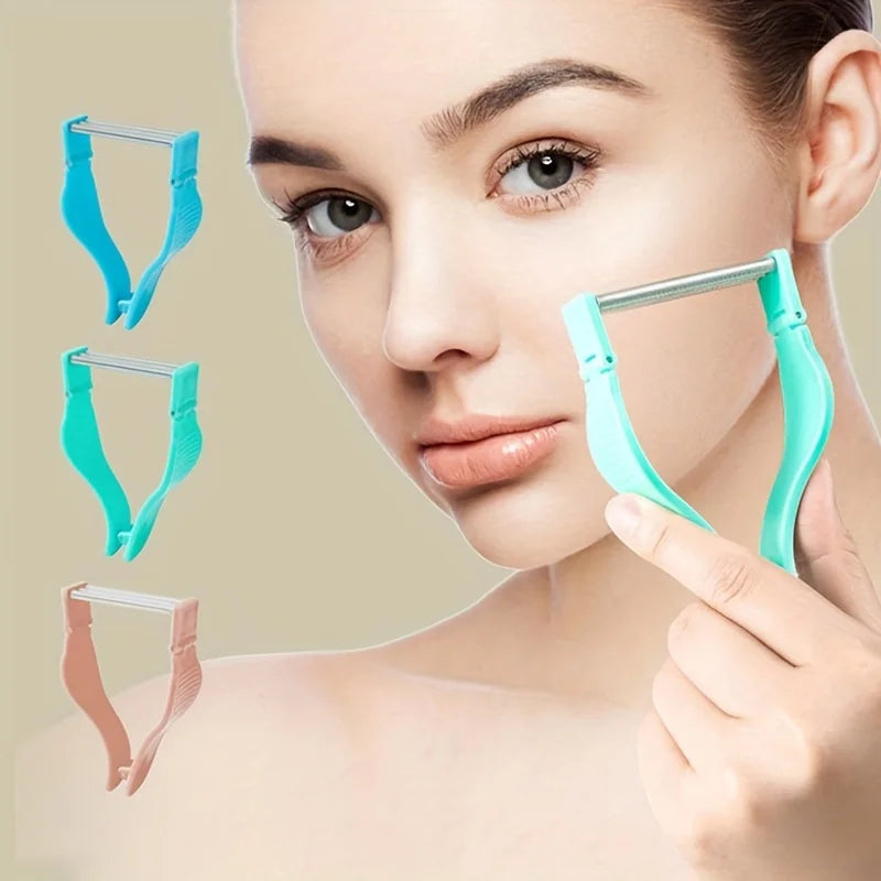 1 pièces épilateur Facial à main rouleau à ressort sûr femmes épilation du visage épilateur soins du visage masseur beauté épilateur outil