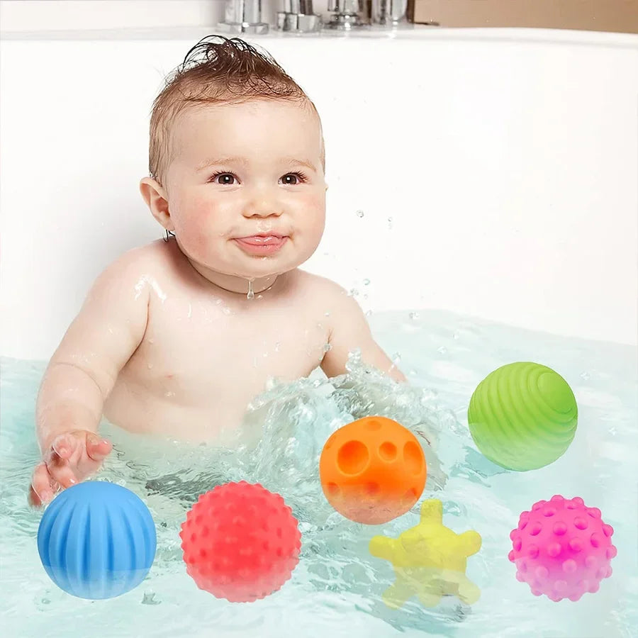 Boules texturées pour bébé, jeu sensoriel, activité de 6 à 12 mois, balle multi-doux, jouets de douche Montessori pour enfants, meilleur cadeau, 6 pièces