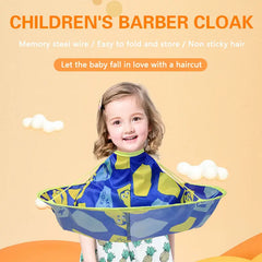 Tablier de coiffure pliable pour enfants, Cape de coupe de cheveux colorée pour Salon de coiffure, parapluie en tissu, accessoire de Salon de coiffure